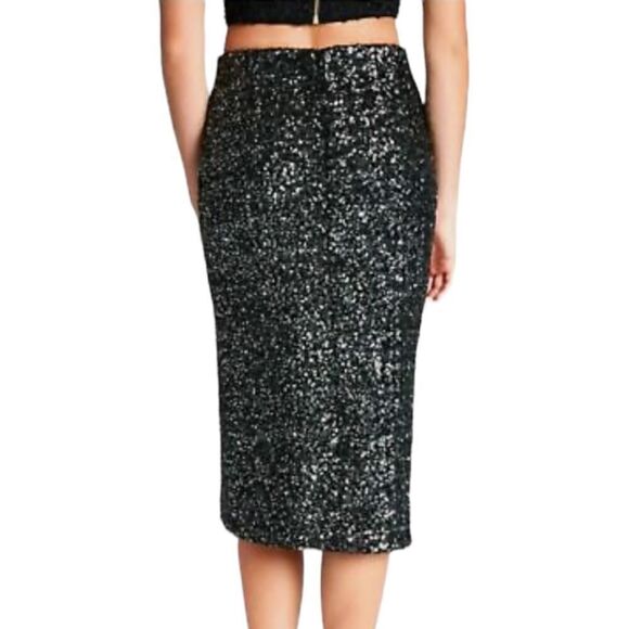 Dress The Population Alessandra Sequin Midi Skirt Sz Medium - Picture 2 of 11